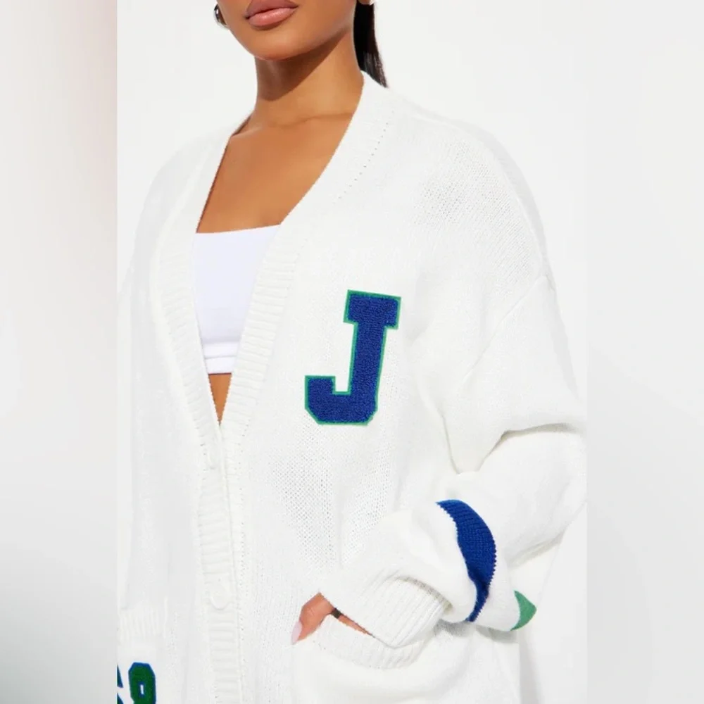 Fashion Nova Book Smart Cardigan - Ivory/combo L - Picture 4 of 6